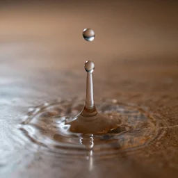 water drop slow motion hitting the floor