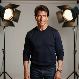 a studio photoshoot of an nigerian tom cruise, studio lighting, bokeh