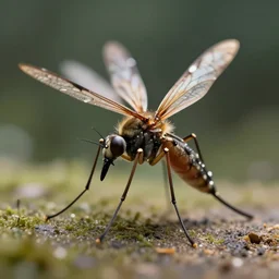 beautiful mosquito with dragon wings and tail | macro | trending on artstation
