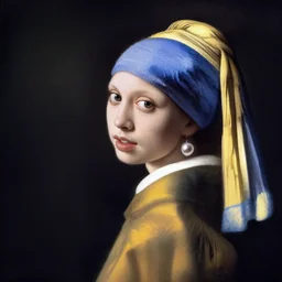 girl with a pearl earring painting but replaced with nami from one piece