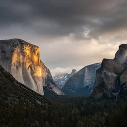 award winning landscape photography of yosemite national park by andy lee, beautiful light, moody, dramatic lighting, clouds, rule of thirds, golden ratio