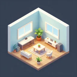 isometric 3d room