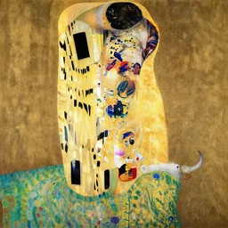 a creature with the body and eyes of a man, with the beak of an eagle, the mane of a lion, and the horns of an ox. drawn by gustav klimt