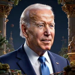 highly detailed vfx portrait of joe biden, unreal engine, chrome reflect, greg rutkowski, global illumination, detailed and intricate environment