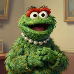 portrait of Oscar The Grouch in Society (1989), intricate, highly detailed, centered, digital painting, artstation, concept art, smooth, sharp focus, illustration, artgerm, donato giancola, Joseph Christian Leyendecker, Les Edwards, Ed Repka, WLOP, Artgerm