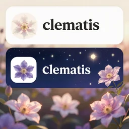 clematis theme logo, clematis theme banner, clematis design, clematis in the deep sea, clematis like stars in the sky, trending on artstation, warm light, lovely and cute, fantasy art, 8 k resolution, highly detailed