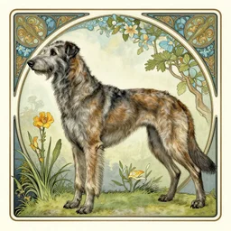 art nouveau irish wolfhound