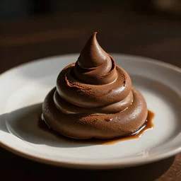 closeup photo of swirly dog poop on a dinner plate