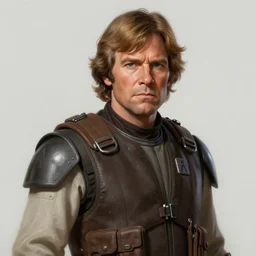 portrait of a man by Greg Rutkowski, Commander Luke Skywalker from Star Wars Expanded Universe, he is about 60 years old, wearing tactical gear of the Galactic Alliance, highly detailed portrait, digital painting, artstation, concept art, smooth, sharp foccus ilustration, Artstation HQ