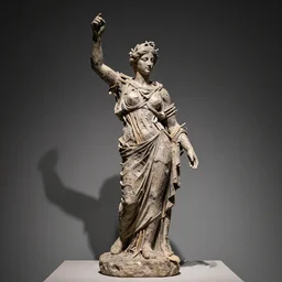 statue of artemis made of pieces of shit and sticks, detailed but rough, 4 k photo, excellent light and shadows, sony 1 7 5 mm