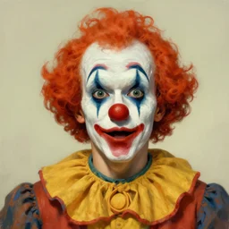 portrait of a surprised clown made by nicholas roerich, concept art, digital art, highly detailed