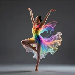 dancer human body rainbow energy flow