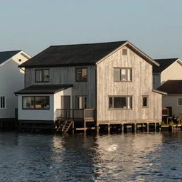 house by the water surface, an 8 k photograph. volumetric lighting, sub surface scattering, masterpiece, artgem. hard light, high detail