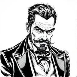 a smug modern aristocrat, character portrait, ink, black and white, inktober, highly detailed concept art by tim bradstreet