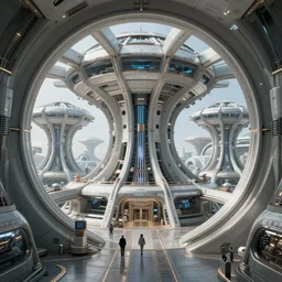 inside epic futuristic structure by raymond swanland, highly detailed