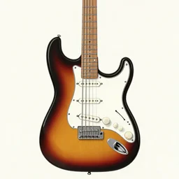 a detailed design drawings of a retro minimalist electric guitar