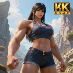ultra muscle like giga chad beautiful japanese girl, beautiful texture, beautiful graphics, fantasy artwork, very beautiful scenery, hd, hdr, ue 5, ue 6, unreal engine 5, cinematic 4 k wallpaper, 8 k, ultra detailed