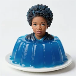 maya angelou in molded blue jell - o, food photography