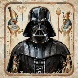 darth vader, ancient egyptian art, high quality, high resolution