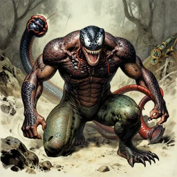 a detailed illustration of venom by dan luvisi in the style of dan luvisi