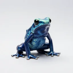 mythical glowing poison dart frog, professional studio photo, full body, isolated on a pure white background, centered, entire subject in frame, sharp focus, soft studio lighting