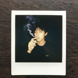 teenagers smoking nostalgic polaroid