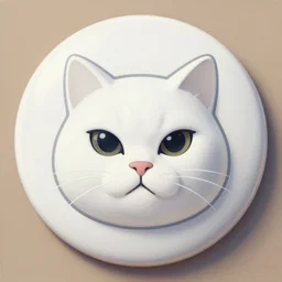 busty cat logo, white, xx actuated eyes, large promo button campaign, not the words, oil painting, by virgil finlay, vincente b ballestar, by francesco blanc, geof darrow, bisley, & by jack gaughan high resolution, hyper detailed, cinematic, ornate masterpiece, torch light shot on imax with full frame on signature prime lens