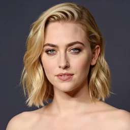 blonde hair Emmy Rossum, realistic, photo studio, HDR, 8k, trending on artstation