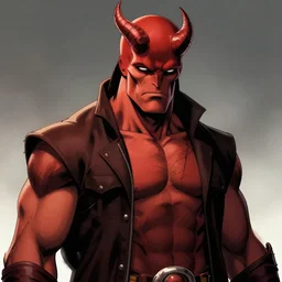 the notorious b. i. g. as hellboy comic character, demon horns, anime, shaded lighting poster by magali villeneuve, artgerm, jeremy lipkin and michael garmash, rob rey and kentaro miura style, trending on art station
