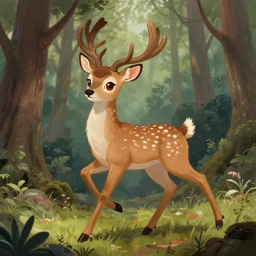 digital painting. anthropomorphic female deer fursona, doe fursona, frolicking in the woods, by nekro. intricate, highly detailed background. 4 k. trending on artstation.