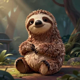 sloth in style of disney animation, disney, pixar