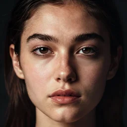 close - up portrait of kiara giasco, by peter coulson, dark