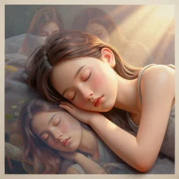 3 d, close - up, sleepy fashion model, plastic, morning, sun rays, poster art, hyper detail, intricate oil painting, figurative art, multiple exposure, poster art, 3 d, by stanley kubrick and tooth wu and wlop and beeple and greg rutkowski