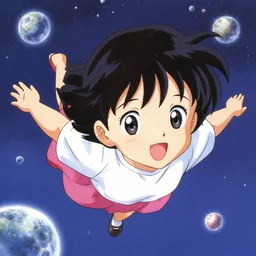 mads berg, anime visual of a young girl floating away in space, colorful, cute face by ( ( mai yoneyama ) ), ilya kuvshinov, yoshinari yoh, katsura masakazu, dynamic pose, kyoani, rounded eyes, illustration, anime poster, portraitl, halftone shading