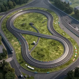 top view of a race track map. art by filip hodas and artgerm. indoor, rhads. 3 d render, surrealism, hyperrealism.