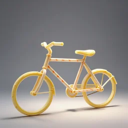 a bicyle made of drinking straws, studio lighting