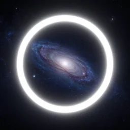 a ring embracing the universe with a clean and pristine light, skirts of interstellar space, galaxies in a big, big night sky