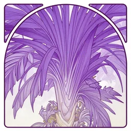 beautiful, ornate, art nouveau purple palm leaves by alphonse mucha