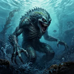 scary sea monster by greg rutkowski