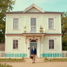 a movie shot on a large language model by wes anderson