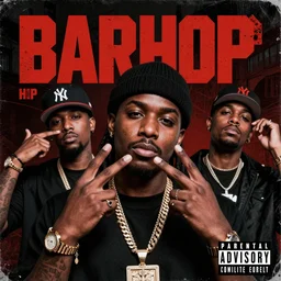 album art in the style of a hip hop album cover