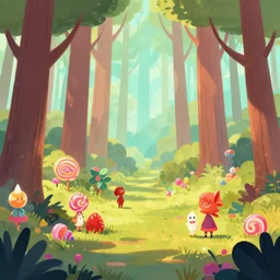 candy forest, digital art, trending on artstation