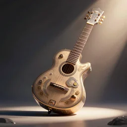 a cartoon of a guitar shaped spacecraft
