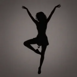 trippy silhouette of dancing woman, details, instagram digital, artstation