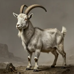 the eternal wise goat, fantasy, h.p. Lovecraft, highly detailed, Francisco de Goya, dystopia HD, 8k,