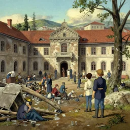 1 8 5 4 crimea florence nightingale army hospital in _ scutari overcrowded filthy blocked drains broken toilets, finely detailed perfect art, painted by greg rutkowski mengo yokoyari studio ghibli r