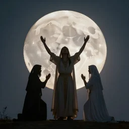 A full moon ritual, HD, 8K, cinematic lighting, photorealistic