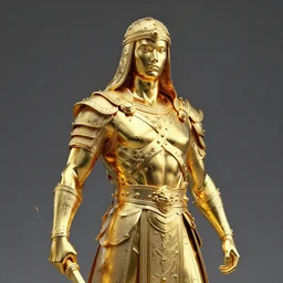 portrait of warrior gold statue reflect chrome, 8 k uhd, unreal engine, octane render in the artstyle of finnian macmanus, john park and greg rutkowski