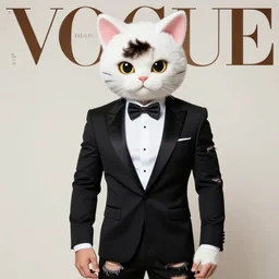 cute fashion vogue kittycat man man wearing a cat costume wearing a tuxedo ripped physique gerald brom bastien grivet greg rutkowski portrait