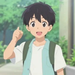 friendly teenager anime style